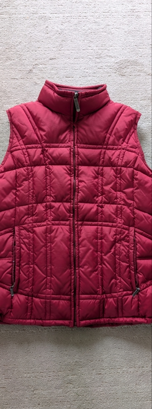 WOOLRICH Ruby Red Zipper Puffer Vest Heavy Winter Cold Weather L Large